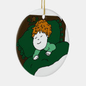 Schlafender kleiner Junge Keramik Ornament (Rechts)