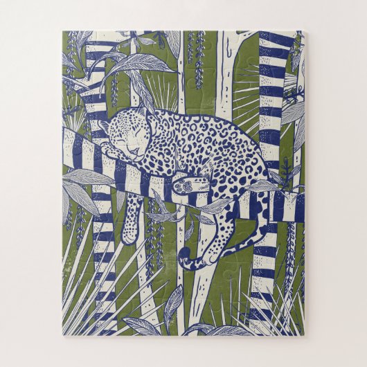 Schlafender Leopard Puzzle (Vertikal)