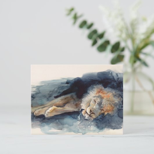 schlafender Löwe Postkarte (Stehend Vorderseite)