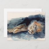 schlafender Löwe Postkarte (Vorne/Hinten)