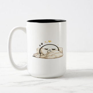 Schlafender Lunio Cozy Morning Coffee - Süße Kawai Zweifarbige Tasse