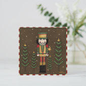 Schlafender Nussknacker Weihnachts-Grußkarte Feiertagskarte (Stehend Vorderseite)