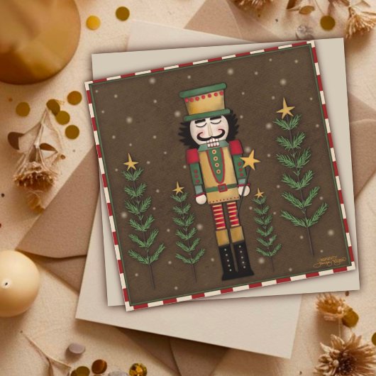 Schlafender Nussknacker Weihnachts-Grußkarte Feiertagskarte