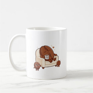 Schlafender Papa süße Kaffeebohne Kaffeetasse
