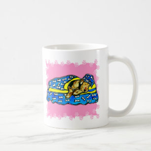 Schlafender Pink Airedale Kaffeetasse