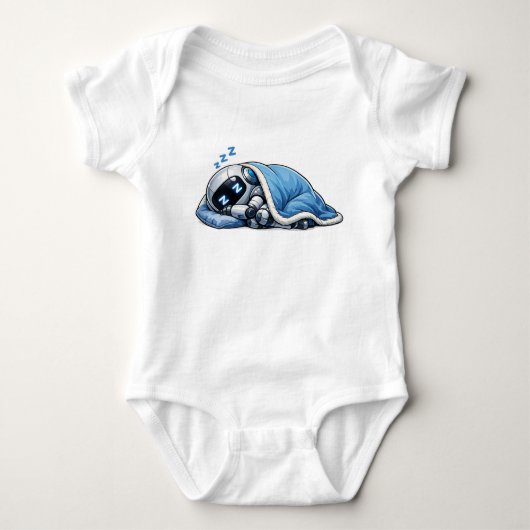 schlafender Roboter Baby Strampler (Vorderseite)