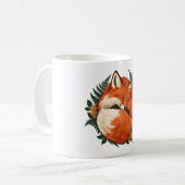 Schlafender Rotfuchs mit Wald farnen Kaffeetasse (Vorderseite Links)