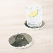 Schlafender Tabbykitty-Katzen-Untersetzer Sandstein Untersetzer (Seite)