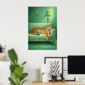 Schlafender Tiger Kunstprint Maximalist Grünes Sch Poster (Heimbüro)