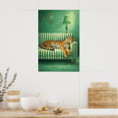 Schlafender Tiger Kunstprint Maximalist Grünes Sch Poster (Küche)