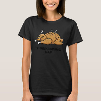 Schlafender Truthahn Humor Erntedankfest T-Shirt