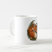 Schlafender Wald Fuchs mit Farnen Kaffeetasse (Vorderseite Links)