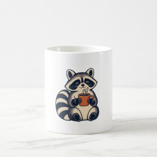 Schlafender Waschbär mit Terrakotta-Kaffeetasse Kaffeetasse