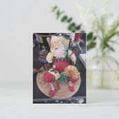Schlafender Weihnachtsmann Postkarte (Stehend Vorderseite)