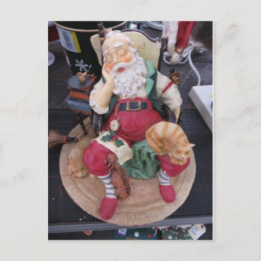 Schlafender Weihnachtsmann Postkarte (Vorderseite)