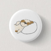 Schlafender Welpe Buntstift Individuelles Geschenk Button (Vorderseite)