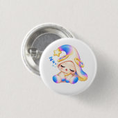 Schlafender ZZZ Pastell-Button - Süße gemütliche N Button (Vorne & Hinten)