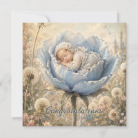 Schlafendes Baby in blauer Blume Herzlichen Glückw