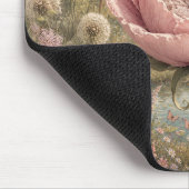 Schlafendes Baby in rosa Blume Mousepad (Ecke)