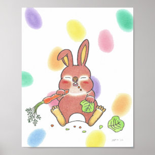 Schlafendes Baby-Kaninchen Tier-Kinderzimmerposter Poster