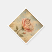 Schlafendes Baby rosa Rose Serviette (Ecke)