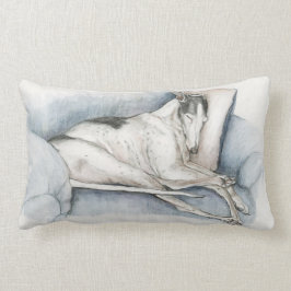 Schlafendes Blackwhite Greyhound Hund Art Throw Ki Lendenkissen