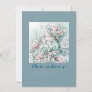 Schlafendes Engelskind Weihnachtssegen - Vintage Einladung