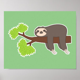 Schlafendes Faultier Poster