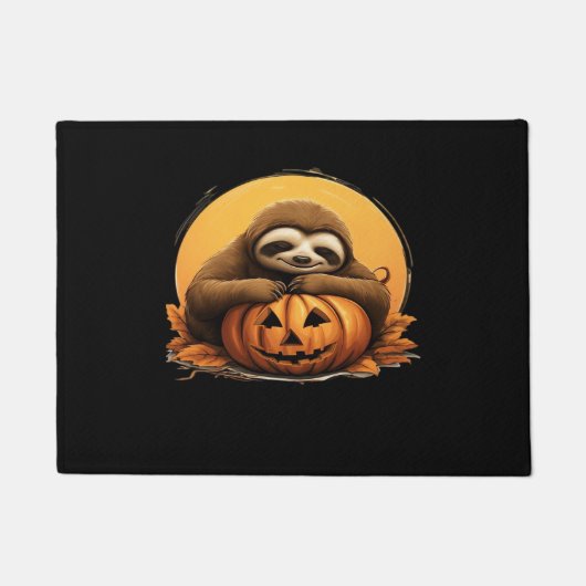 Schlafendes Faultier und Halloween-Kürbis Classic Fußmatte (Vorderseite)