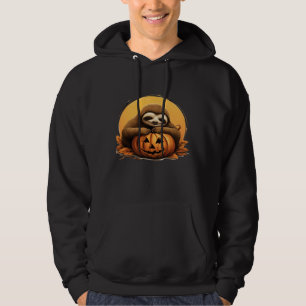 Schlafendes Faultier und Halloween-Kürbis Klassisc Hoodie