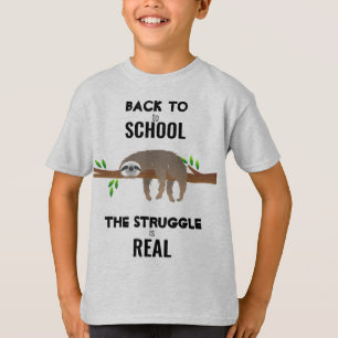 Schlafendes Faultier Zurück zur Schule Der Kampf i T-Shirt