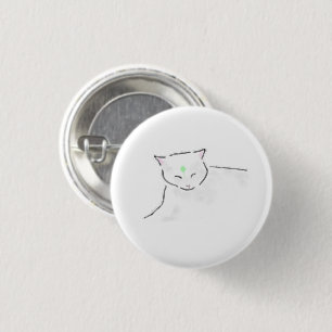 Schlafendes Glücksklee-Katzengeschenk zum Geburtst Button