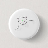 Schlafendes Glücksklee-Katzengeschenk zum Geburtst Button (Vorderseite)