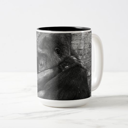 Schlafendes Gorilla-Primat Zweifarbige Tasse (VorderseiteRechts)