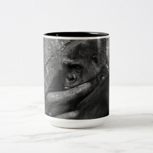 Schlafendes Gorilla-Primat Zweifarbige Tasse