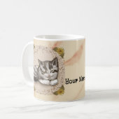 Schlafendes Kätzchen Kaffeetasse (Vorderseite Links)