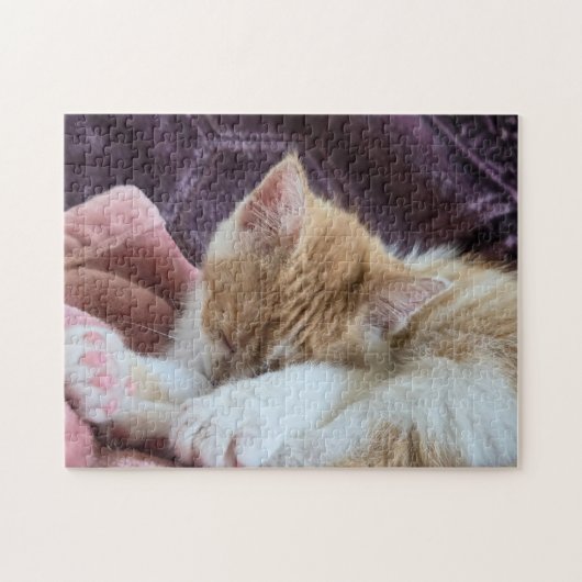 Schlafendes Kätzchen Puzzle (Horizontal)