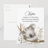 Schlafendes Koala-Junges Postkarte (Vorne/Hinten)