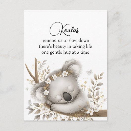 Schlafendes Koala-Junges Postkarte (Vorderseite)