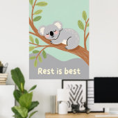 Schlafendes Koala-Kinderzimmer-Kunstwerk Poster (Heimbüro)