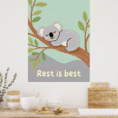 Schlafendes Koala-Kinderzimmer-Kunstwerk Poster (Küche)
