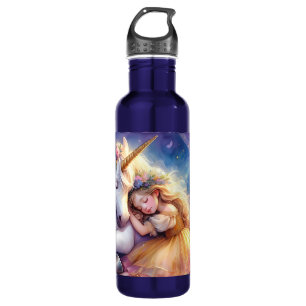 Schlafendes Mädchen Einhorn Träumeland Edelstahlflasche