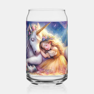Schlafendes Mädchen Einhorn Traumlandschaft Dosenglas