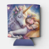 Schlafendes Mädchen Einhorn Traumlandschaft Dosenkühler (Rückseite)