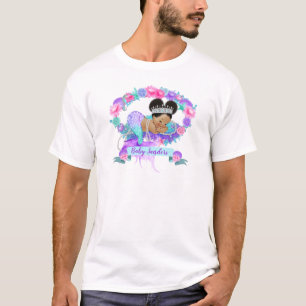Schlafendes Meerjungfrau-Thema Rosa Lila Türkis T-Shirt