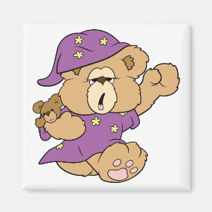 schlafendes Nacht Nacht süßes Teddybär-Design Magnet