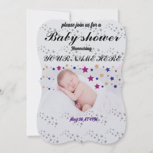 Schlafendes neugeborenes Baby Stern Funkelform Einladung