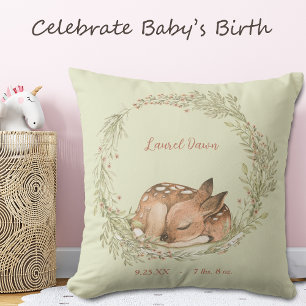 Schlafendes Rehblatt-Frühlingslaub-Kranz  Kissen