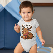 Schlafendes Rentier mit Schal Baby Strampler