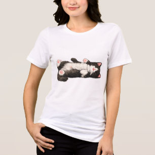 Schlafendes Smoking-Kätzchen Tri-Blend Shirt